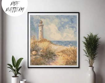 Cape May Lighthouse Cross Stitch Pattern: New Jersey Coastal Decor (PDF Pattern)