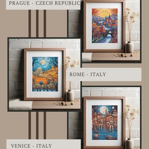 Europe Cityscapes Cross Stitch Pattern Bundle: 9 Travel Embroidery Designs (PDF Download image 5