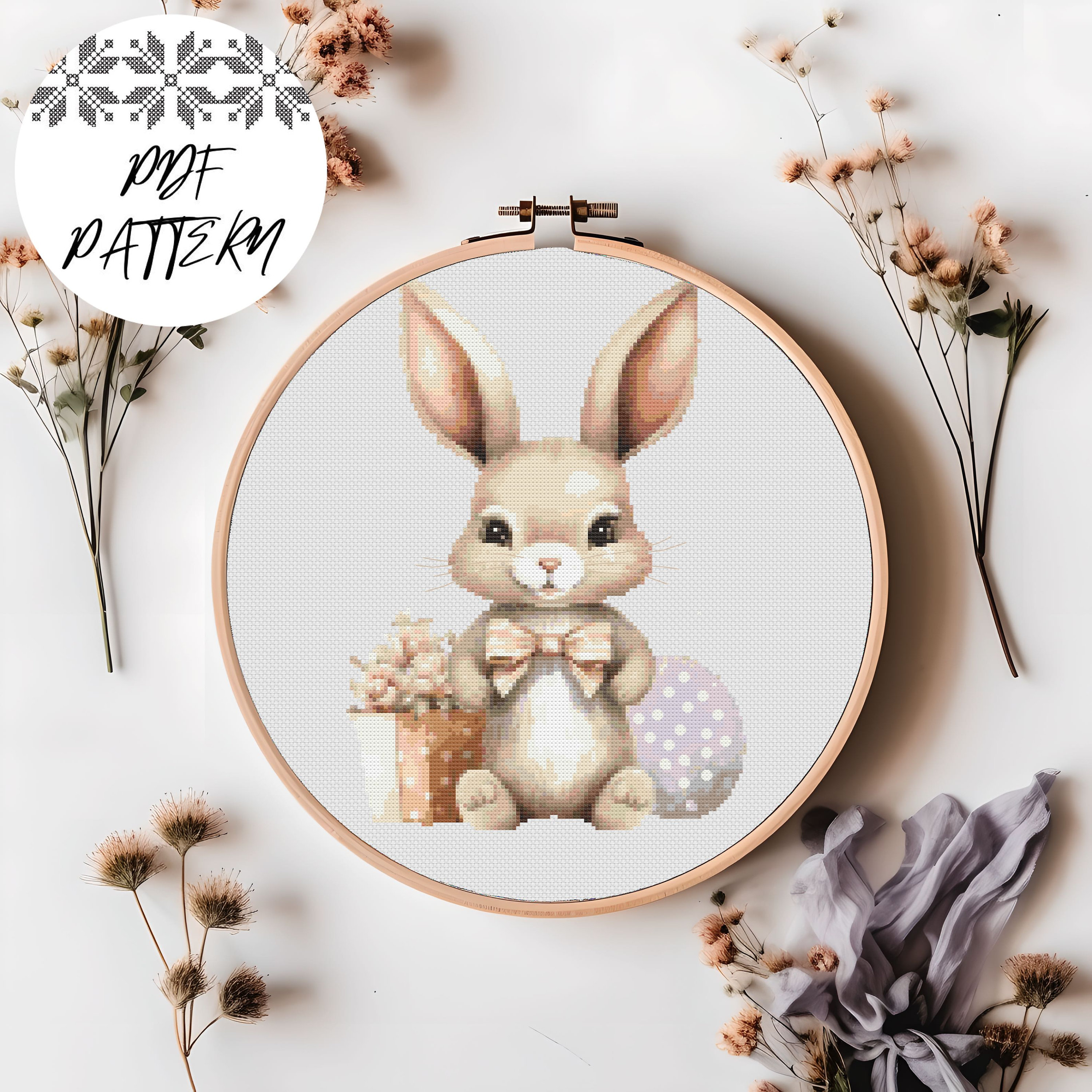 Easter Bunny - Easter Cross Stitch Pattern, PDF Pattern, Easter ...