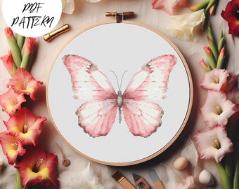 Butterfly Cross Stitch Pattern: Nursery Kids Embroidery (PDF Pattern)