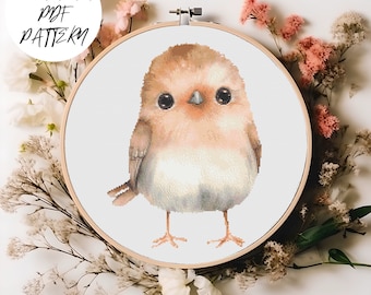 Bird Cross Stitch Pattern - Nursery Decor (PDF Pattern)