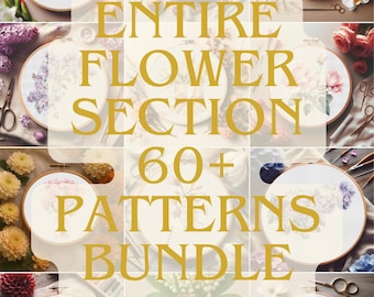 Flower Cross Stitch Patterns Bundle: Birth Month, Garden & Wildflowers (PDF Download)