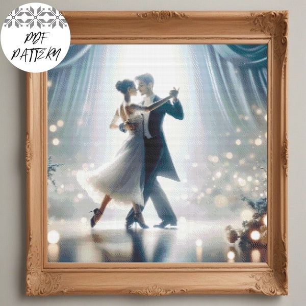 Wedding Dance Cross Stitch Pattern, PDF Pattern, Dance Embroidery, DIY, Gift, Embroidery Decor, Dance, Pattern Keeper Compatible