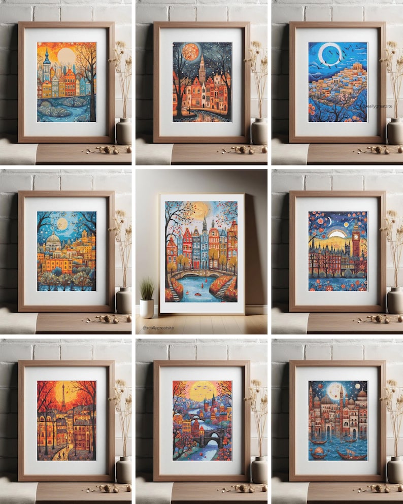 Europe Cityscapes Cross Stitch Pattern Bundle: 9 Travel Embroidery Designs (PDF Download image 2