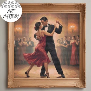 Tango Cross Stitch Pattern, PDF Pattern, Dance Embroidery, DIY, Gift, Embroidery Decor, Dance, Pattern Keeper Compatible