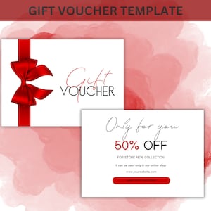 Plantilla de vale de regalo digital / Editable e imprimible en Canva / Totalmente personalizable / 5,5 x 3,9 pulgadas