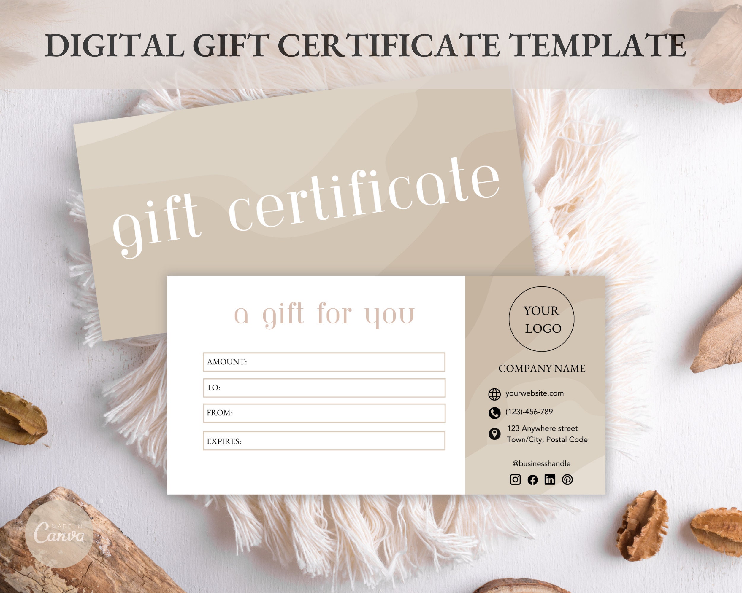 Digital Gift Certificate Template Digital Dowlnad e gift Card fancy Digital Gift Certificate Template Digital Dowlnad e gift Card fancy