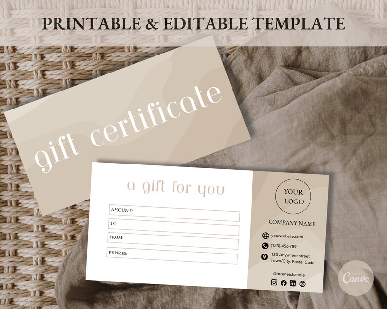 Digital Gift Certificate Template Digital Dowlnad e gift Card fancy Digital Gift Certificate Template Digital Dowlnad e gift Card fancy