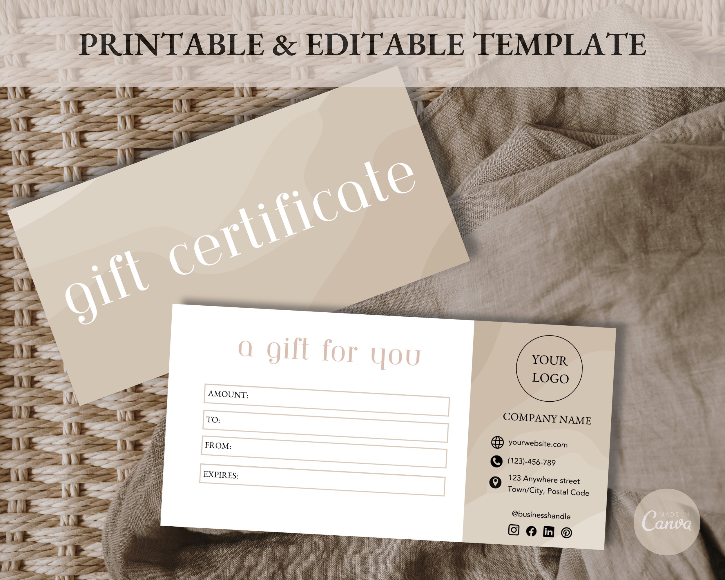 Digital Gift Certificate Template Digital Dowlnad e gift Card fancy Digital Gift Certificate Template Digital Dowlnad e gift Card fancy