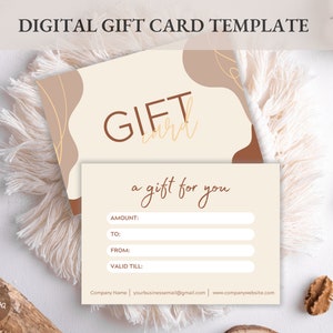 Modello di buono regalo digitale modificabile / Personalizza in Canva / Stampabile / 5,5x3,9 pollici