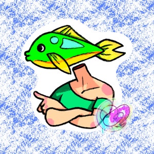 Vis hoofd vinyl sticker