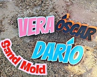 Personalized Name Sand Mold | Custom Beach Toy for Kids | Unique Summer Vacation Gift | Toddler Sandbox Accessory | 3D Printed Name Plate