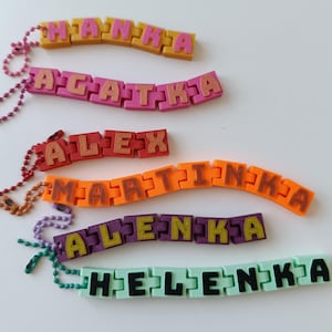 Custom Articulated Name Keychain | Fidget Tag Backpack Charm | Personalized Backpack Zipper Pull