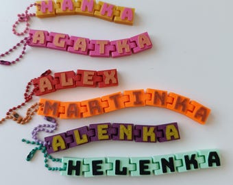 Custom Articulated Name Keychain | Fidget Tag Backpack Charm | Personalized Backpack Zipper Pull