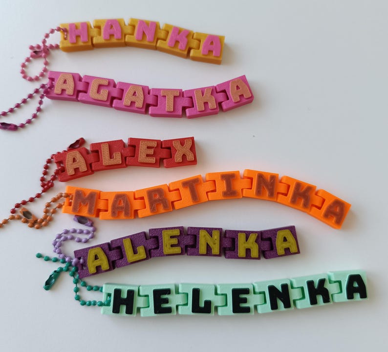 Custom Articulated Name Keychain | Fidget Tag Backpack Charm ...