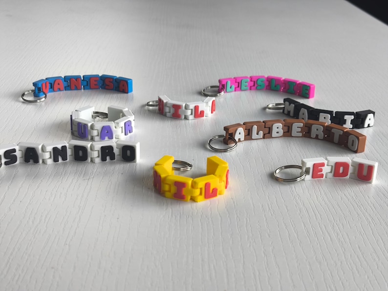 Custom Articulated Name Keychain | Fidget Tag Backpack Charm ...