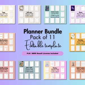 Fitness Planner Bundle: 11 Canva Templates with Resell Rights