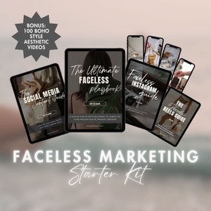 The Ultimate Faceless Marketing Starter Kit: 4 Guides + 100 Bonus Aesthetic video -All You Need To Start Faceless Marketing Account. PLR MRR