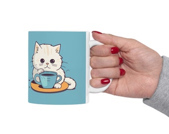 Kitty & Coffee - Cat Mug, Crazy Cat Lady Mug, Cat Owner Gift, Cat Gift, Kitty Mug, Silly Mug, Cute Mug, Cat Daddy Mug, Cat Dad, Cat Mom