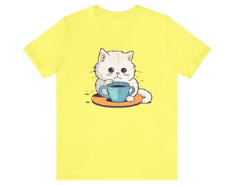 Coffee Kitty Funny Attitude T Shirt, Novelty Gift TShirt for Men Women Boys Girls Gift, Cat Lover Gift, Cat Gift, Cat Dad Gift, Cat Mom Gift