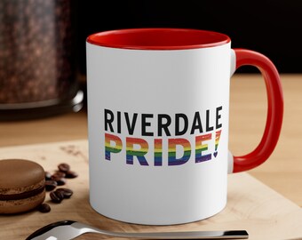 Riverdale LGBTQ+ Pride Colorful Mug, Gay Pride Mug, Lesbian Pride Mug, Riverdale Bronx Mug, Bisexual Pride Mug, Pride Flag Mug, Rainbow