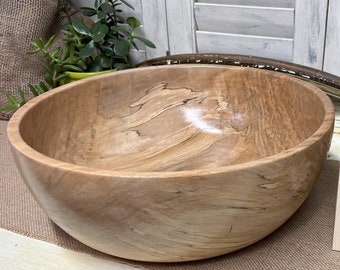 Large Wooden Bowl, Unique Gift, Handmade Gift, Wood Bowl, Gift for Him, Gift ideas, Wedding Gift, Wood turned, Organic, Unique Wood Bowl