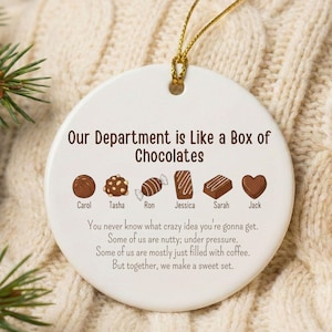 Funny Employees Gift Ornament from Boss, Custom Team Appreciation Present Personalized with Employee Names