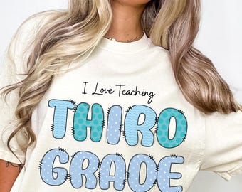 T-shirt leraar derde leerjaar, shirt leraar derde leerjaar, leraar derde leerjaar, shirt leraar derde leerjaar, terug naar school-shirt, aangepaste derde leerjaar