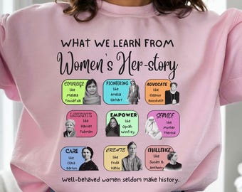 Sudadera del Mes de la Historia de la Mujer, Sudaderas para Profesoras de Historia, Suéter de Empoderamiento Feminista, Regalo de Cuello Redondo para Ella