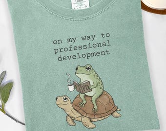 Funny Teacher Life Comfort Colors TShirt Tee, Back to School Funny Shirts Frog Teacher, Frog Scooter Gifts,