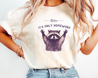 T-Shirts for Highschool Students, Funny Raccoon Shirt, Sarcastic School Tee, Middle School Teacher Gifts, School Professionals Funny Tee,
