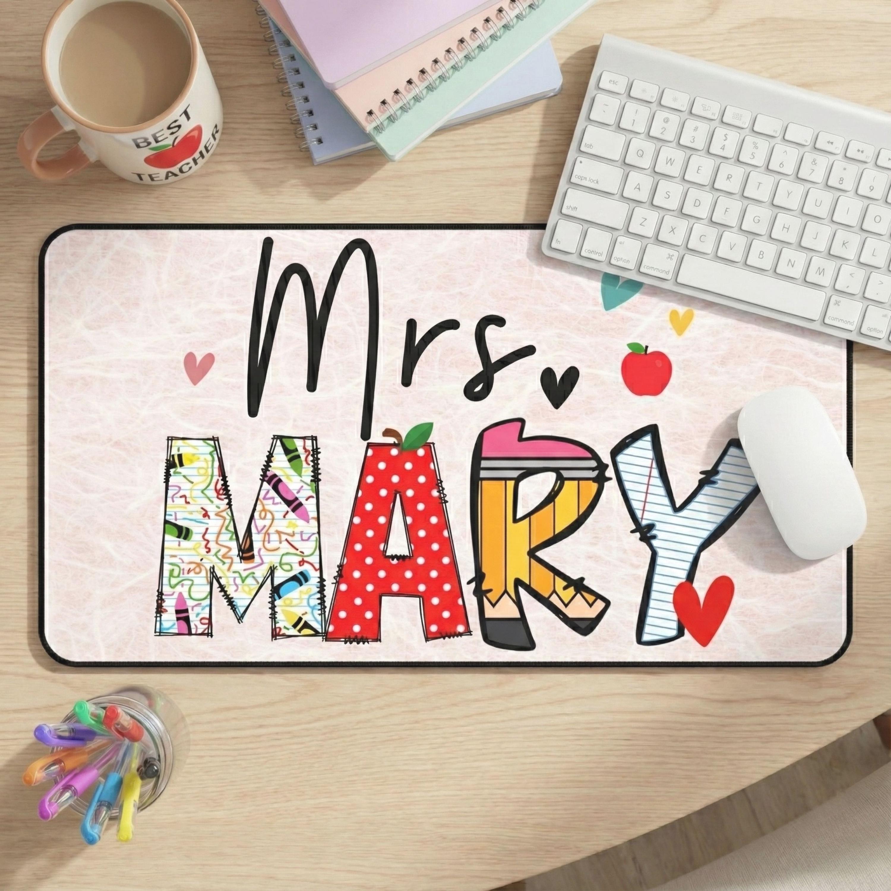 Personalized Name Teacher Desk Mat, Custom Mouse Pads, Desk Mat for ...