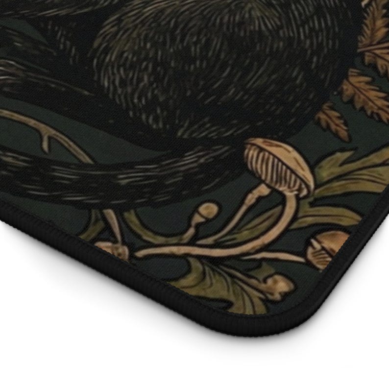 Darkcore Cottage Matte, Blumen Schreibtischmatte, Botanische Maus Pad, Vintage Schreibtischmatte, Natur Schreibtischdekoration, Garten Schreibtischunterlage Bild 8