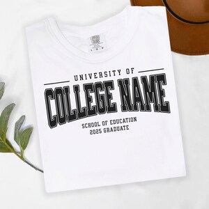 Personalized College Graduation Unisex T-shirt, Custom Grad Tee, University Graduation Gift, Class of 2025 Shirt, Graduation Party Apparel