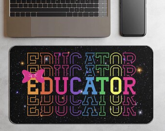 Teacher Desk Mat, Colorful Educator Mouse Pad, Classroom Decor