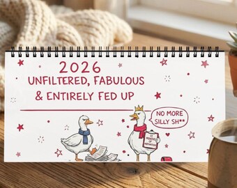 2026 Unfiltered Positive Affirmations Tischkalender | Erwachsenen Humor | Psychische Gesundheit, motivierender Gans-Kalender