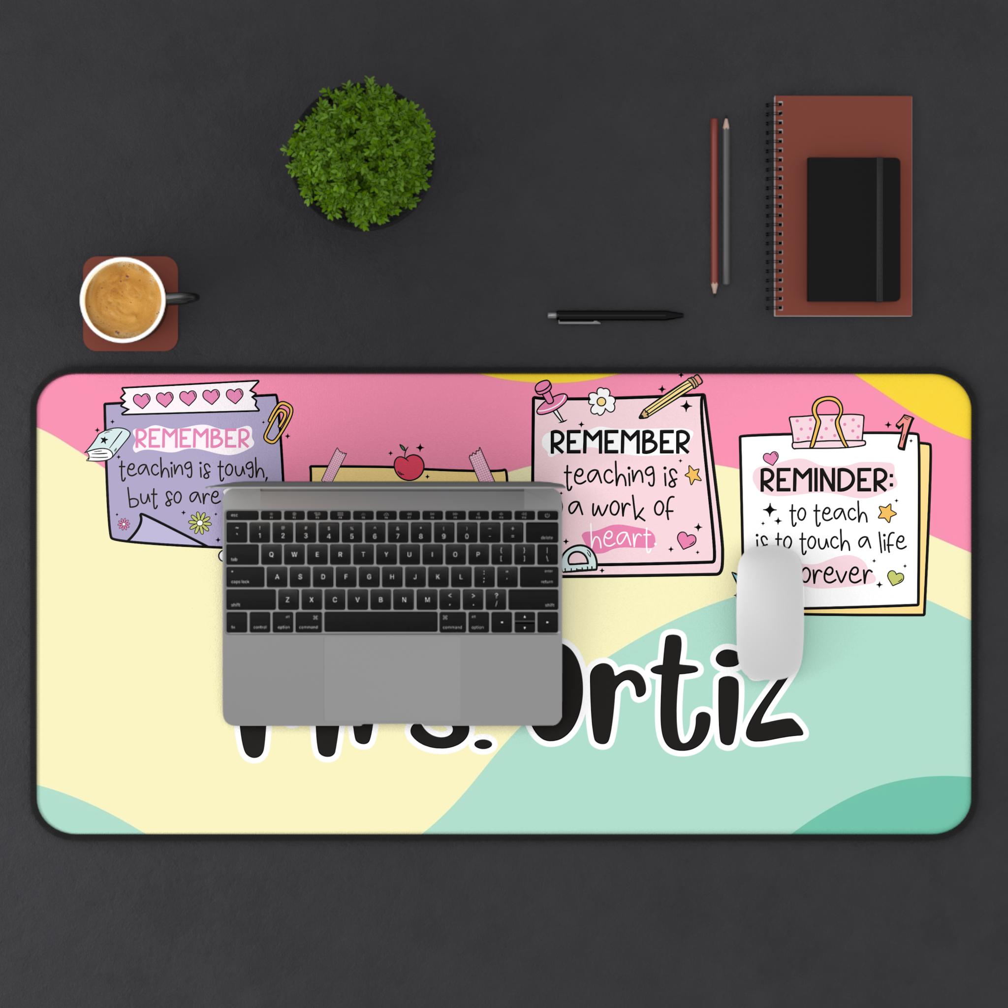 Custom Inspirational Teacher Desk Mat, Motivational Workspace, Gift for ...