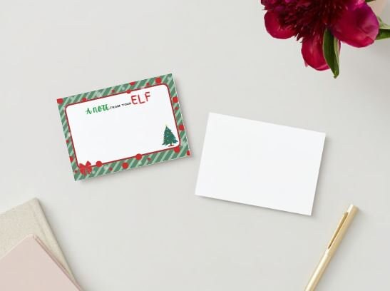 Blank Elf Note Card Printable | A Note From Your Elf Postcard | Elf ...