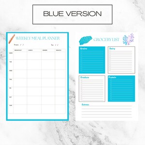 Colorful Weekly Meal Planner/matching Grocery List, Plan Your Meals ...