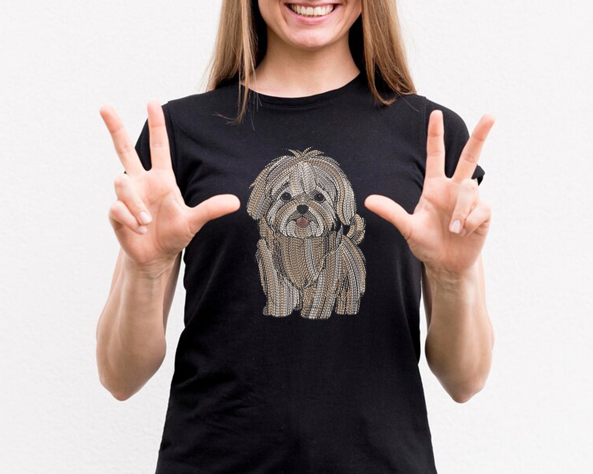 Picture of Fluffy Dog Embroidery Design, Animals Machine Embroidery, Dog Lover ...