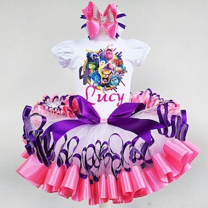 Inside Out 2 birthday Rainbow tutu costume, Emotions Baby girl Custom birthday outfit