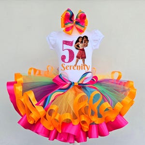 Moana Birthday Tutu Outfit: Personalized Hawaiian Princess 2-Piece Set