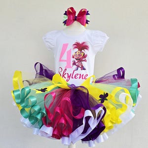 Poppy Troll Birthday outfit, Trolls Personalized Custom Outfit Girl.