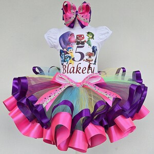 Inside Out 2 birthday party tutu costume, Emotions Baby girl Custom birthday outfit
