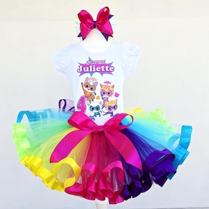 Super Kitties Birthday tutu outfit, Super Kitties party tutu set.