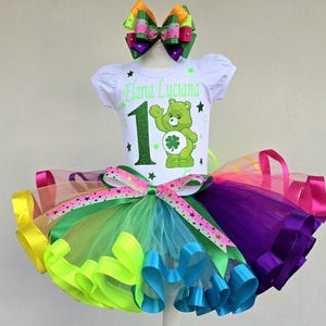 Rainbow Bears Birthday Tutu Outfit: Personalized Bodysuit & Headband