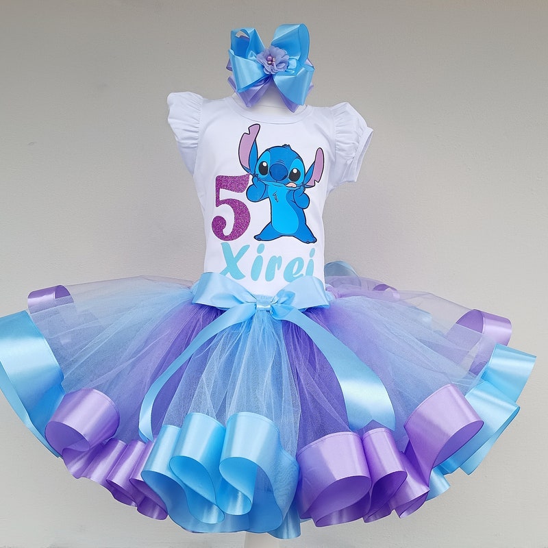 Embroidered Personalized Birthday Blue Gift Present Tutu Set Outfit