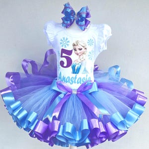 Personalized Elsa Birthday Tutu Outfit: Custom Princess Party Set
