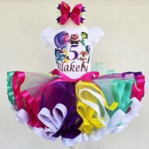 Inside Out 2 birthday party tutu costume, Emotions Baby girl Custom birthday outfit