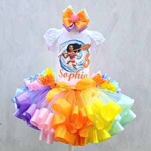 Moana Birthday Tutu Outfit: Personalized Hawaiian Princess Set